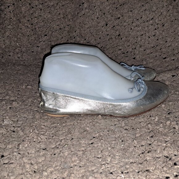 BAGLLERINA-Silver Leather Foldable Ballet Flats-Sz 36-Excellent - Picture 5 of 9